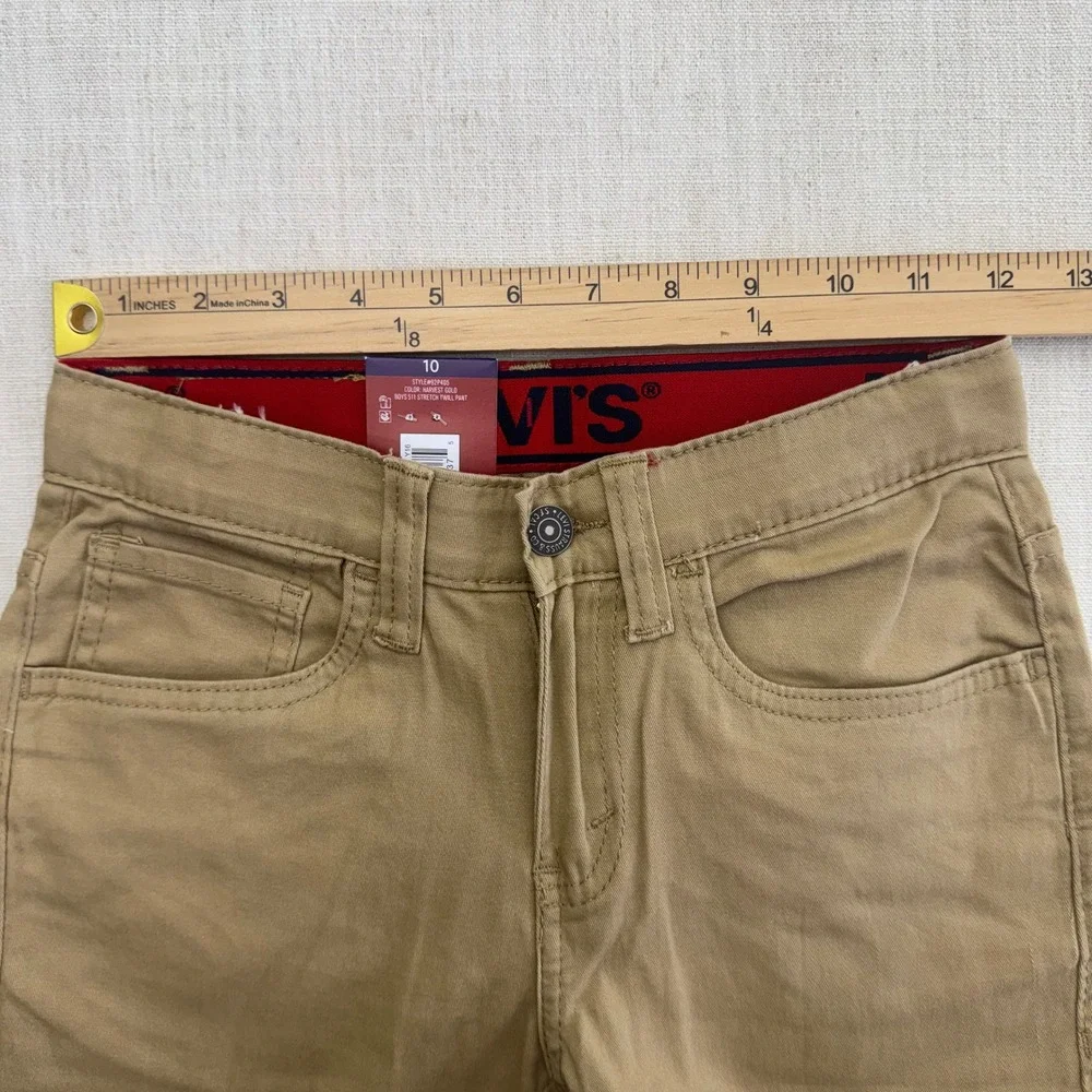 Levis Boys‎ 511 Slim Fit Adjustable Stretch Twill Pants Harvest Gold Tan Size 10